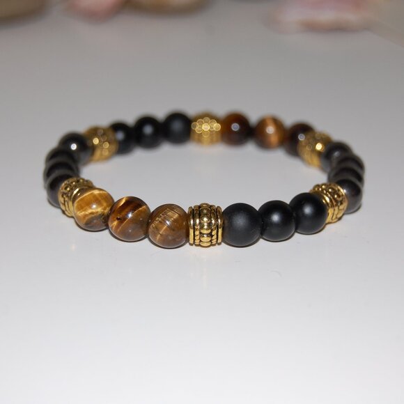 Gemstone Bracelet,Multicolor Stone Beads,Magnetic Beads - Picture 2 of 3